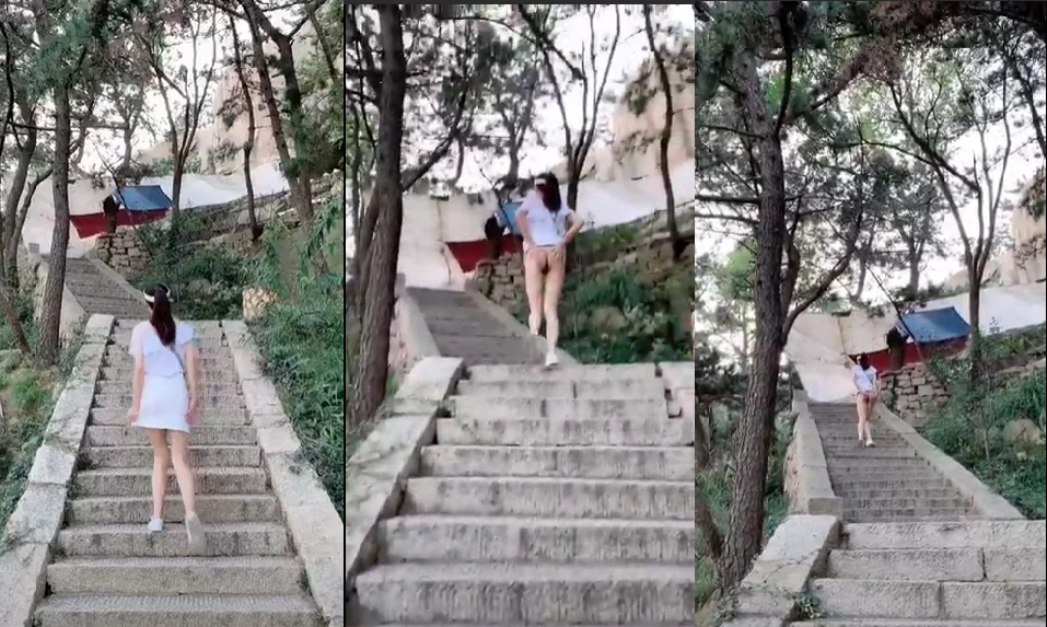 สาวใจกล้าบนบันไดน่าเย็ดมาก