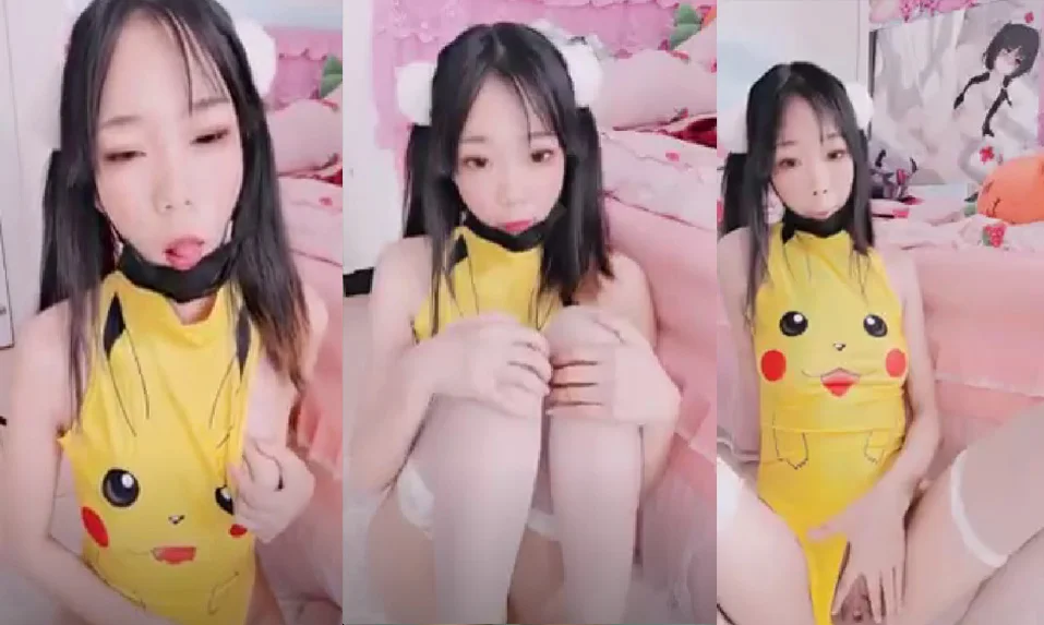 สาวจีนเธอได้ทำการไลฟ์สดกลุ่มลับของเธอโดยใส่ชุดบิกาจูมาช่วยตัวเอง