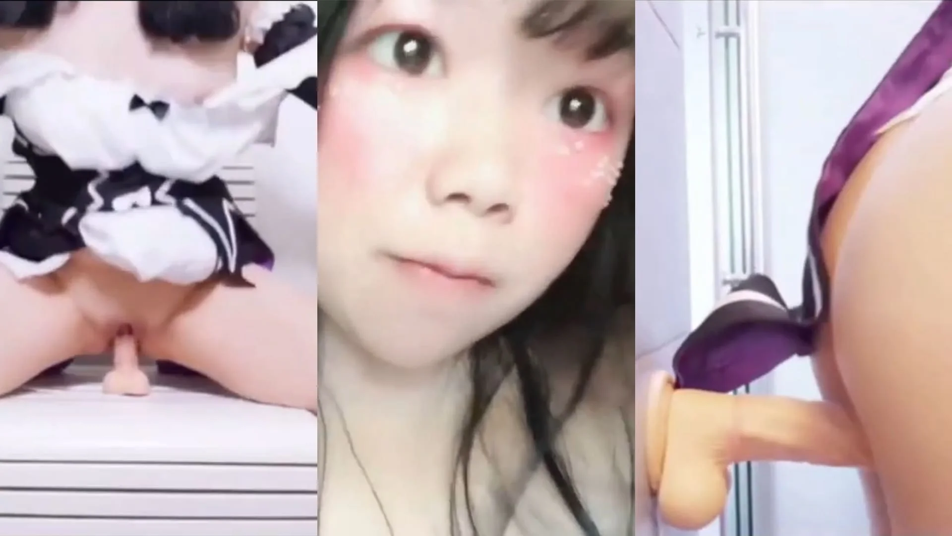 สาวชุดเมดหุ่นอวบแน่นเล่นเสียวขย่มเย็ดควยปลอม