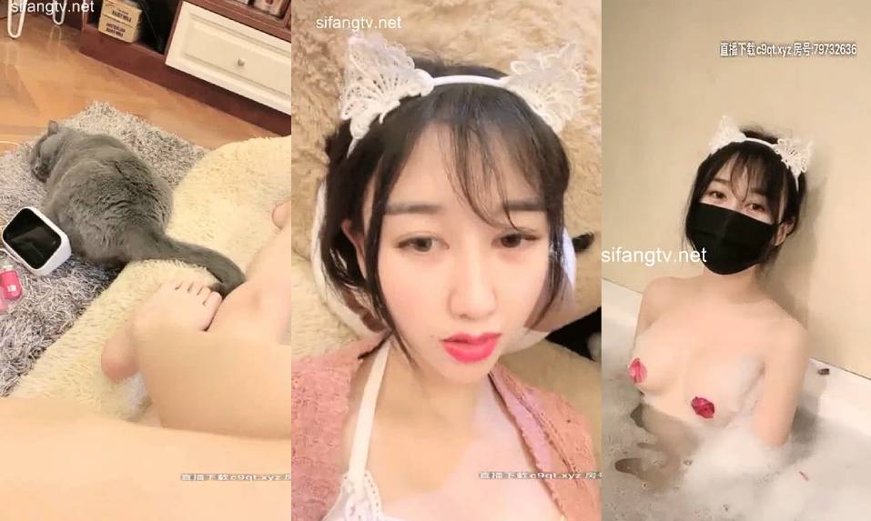 สาวจีนสวยน่ารักและทำการไลฟ์สดโชว์กลุ่มลับของเธอและอาบน้ำโชว์